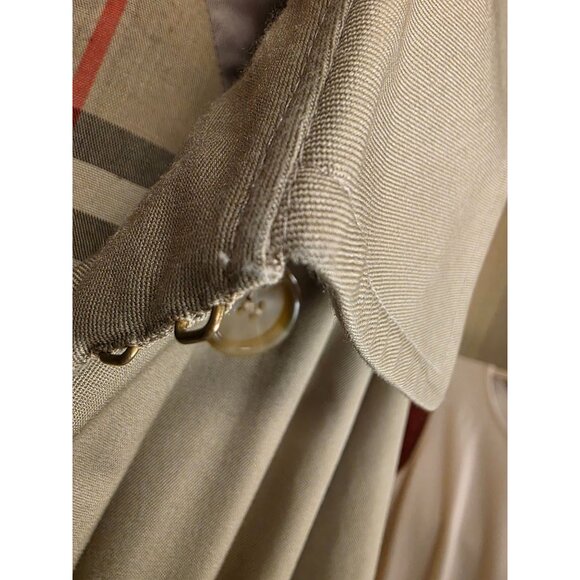 Burberrys Burberry Women's Authentic Vintage Tan Trench Coat Nova Check 38S - Picture 13 of 16